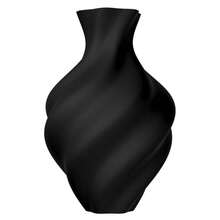 ORIZZONTE Vase décoratif moderne aux lignes ondulées en spirale – Design sculptural minimaliste pour fleurs, fleurs artificielles et compositions florales – Idée cadeau pour la maison ou le bureau – 100 % fabriqué en Italie, expédié d'Italie - noir - Voir 6