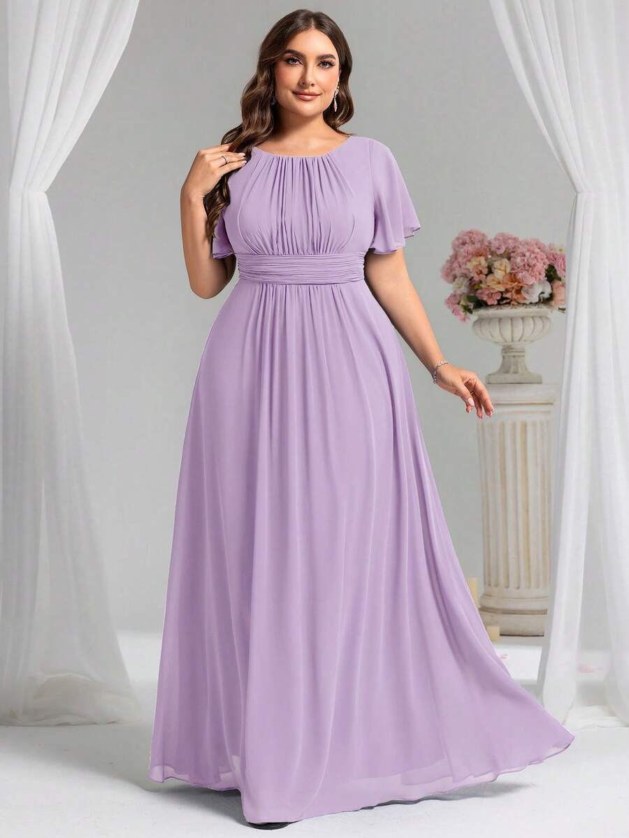 EVERPRETTY Elegant Chiffon Long Bridesmaid Dress, Mother Of The Bride Party