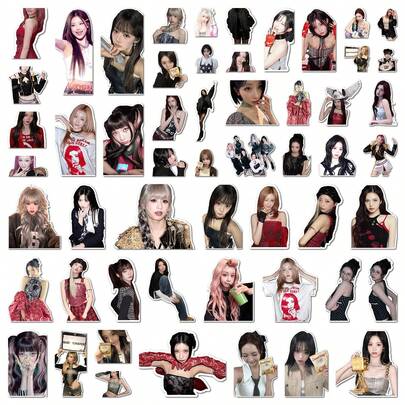 55pcs Kpop BABYMON Psycho Themed Stickers, No Duplicate Single Sheet Printing | Fashion Stickers, Suitable For Decorating Water Bottles, Skateboards, Laptops, Fan Gifts, Limited Edition Collectible Gifts