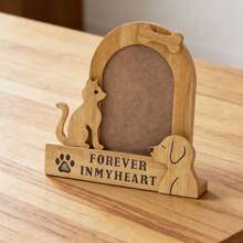 Pet Memorial Photo Frame Adorable 6 Inch Cat Dog Pattern Picture Frame For Cat Lovers Home Office Decor - Yellow - View 4