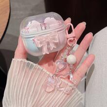 可爱渐变蝴蝶结耳机保护套+手链，兼容三星 Buds 3 / Buds 3 Pro / 3fe / Buds FE 无线耳机保护套，Buds Pro / Galaxy Buds Live 无线蓝牙耳机保护套，Buds2 软壳 2Pro 耳机保护套（女士款） - 粉蝴蝶結 - 查看 7