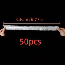 50pcs/Pack Thick Disposable Microwave Oven Dust Cover, Household Appliance Protective Film, Transparent PE Cover With Elastic Edge, Suitable For Kitchen Utensils & Electronics, Clear Visible Coverage, Tight Elastic Fit - Full Coverage - View 9