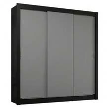 Ropero Closet Madesa 3 Puertas Color Negro y Gris 02 - Negro y Gris - Ver 2