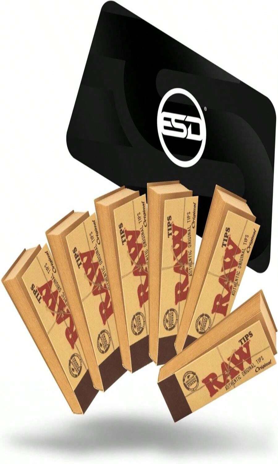 RAW Rolling Papers Original Roll-Up Tips 6 Pack - 50 Tips Per Pack = 300 Tips - White - View 1