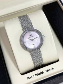 Pablo Raez Relógio de pulso feminino de luxo, cor verde, elegante e moderno, com pulseira de aço inoxidável resistente à água até 50 metros. Ideal para festas e ocasiões especiais. Um relógio elegante e casual com detalhes em diamante, perfeito para mulheres com estilo preppy e charmoso. - Tamanho Único - Ver 7