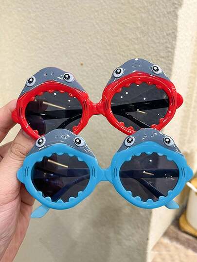 Colorful Animal Series Shark Shaped Fashionable Windproof Minimalist Travel Photography Fashion Glasses