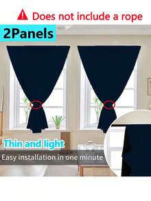 1pc Self-Adhesive Portable 100% Blackout Curtain, No Drill Needed Sunshade Cloth Suitable For Windows, Doors, Bedrooms, Basements - Heat Insulation, Darkening Kitchen Room Curtains, All Season Use,Fall Decor,Autumn Decor,Room Decor - Navy - View 17