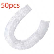 50pcs/Pack Thick Disposable Microwave Oven Dust Cover, Household Appliance Protective Film, Transparent PE Cover With Elastic Edge, Suitable For Kitchen Utensils & Electronics, Clear Visible Coverage, Tight Elastic Fit - Full Coverage - View 4