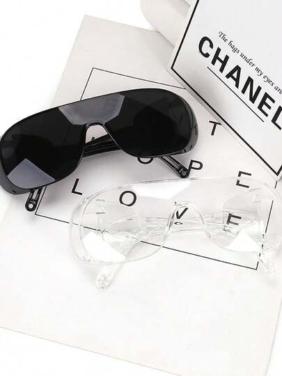 1 Pair Colorful Integrated Glasses, Wearable For Parties And Gatherings