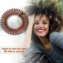 1/3个装 女士塑料全圆弹力钻石形柔韧齿发夹，防滑护发配件 - 彩色 - 查看 5