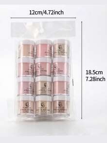 12色亚克力粉套装，高光裸色亚克力粉套装，美甲DIY设计，12色亚克力3D雕塑法式美甲延长及指甲雕刻，专业聚合物3D亚克力美甲套装，女士及女孩礼物，持久易用的亚克力按压式美甲贴纸 - 彩色 - 查看 11