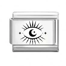 1件装DIY模块化手链，饰有星星、月亮、爱心和宠物眼睛元素，适合作为派对礼物送给朋友/情侣，适用于圣诞节、新年、万圣节、情人节等节日，设计精美，不锈钢材质。 - M294165 M294166 - 查看 36