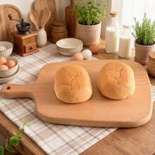 1件橡木砧板－時尚長柄設計，適用於切肉、麵包、蔬菜和水果－熟食盤起司盤，完美適合切片與展示美食，現代農舍廚房必備 - 木質顏色 - 查看 14