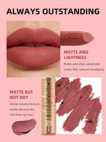 Son lì USHAS, lâu trôi, chống thấm nước, chất son satin mềm mịn, lớp finish lì như nhung, ánh vàng óng ánh, phù hợp với mọi tông da. - #04 - Xem 3