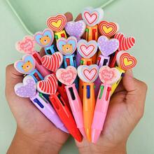 10pcs Random Styles Novelty Heart-Shaped 4-Color Retractable Ballpoint Pens | Suitable For Valentine's Day/Wedding Season/Party Supplies, Ideal For Office/School, Great Gift For Female Friends (Back To School/Birthday/Valentine's Day) - Multicolor - View 6
