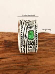 1 Piece Fashion Retro Texture Classic Ring Wide Face Personality Versatile Suitable For Any Occasion Wearing Can Be Gifted To Friends Or Loved Ones - Vintage Rings - View 6