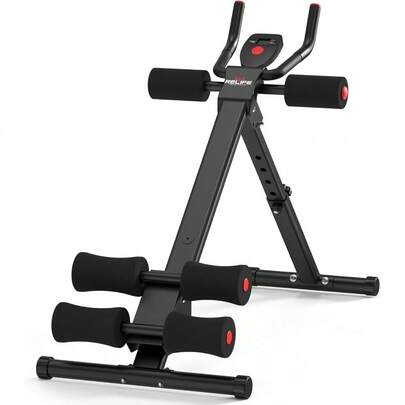 AB Workout Machine Adjustable Ab Trainer Machine Foldable Ab Cruncher Strength Training Equipment For Home Gym, Full Body Workout Equipment 440 LBS