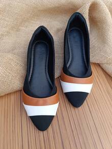 Kit Of 2 Pairs Of Salome Sandals, Pointed-Toe Flats, Comfortable, Elegant, Casual, Women's, Black, White, Caramel, Denim, International Fashion, On . - 深灰色 - 查看 6