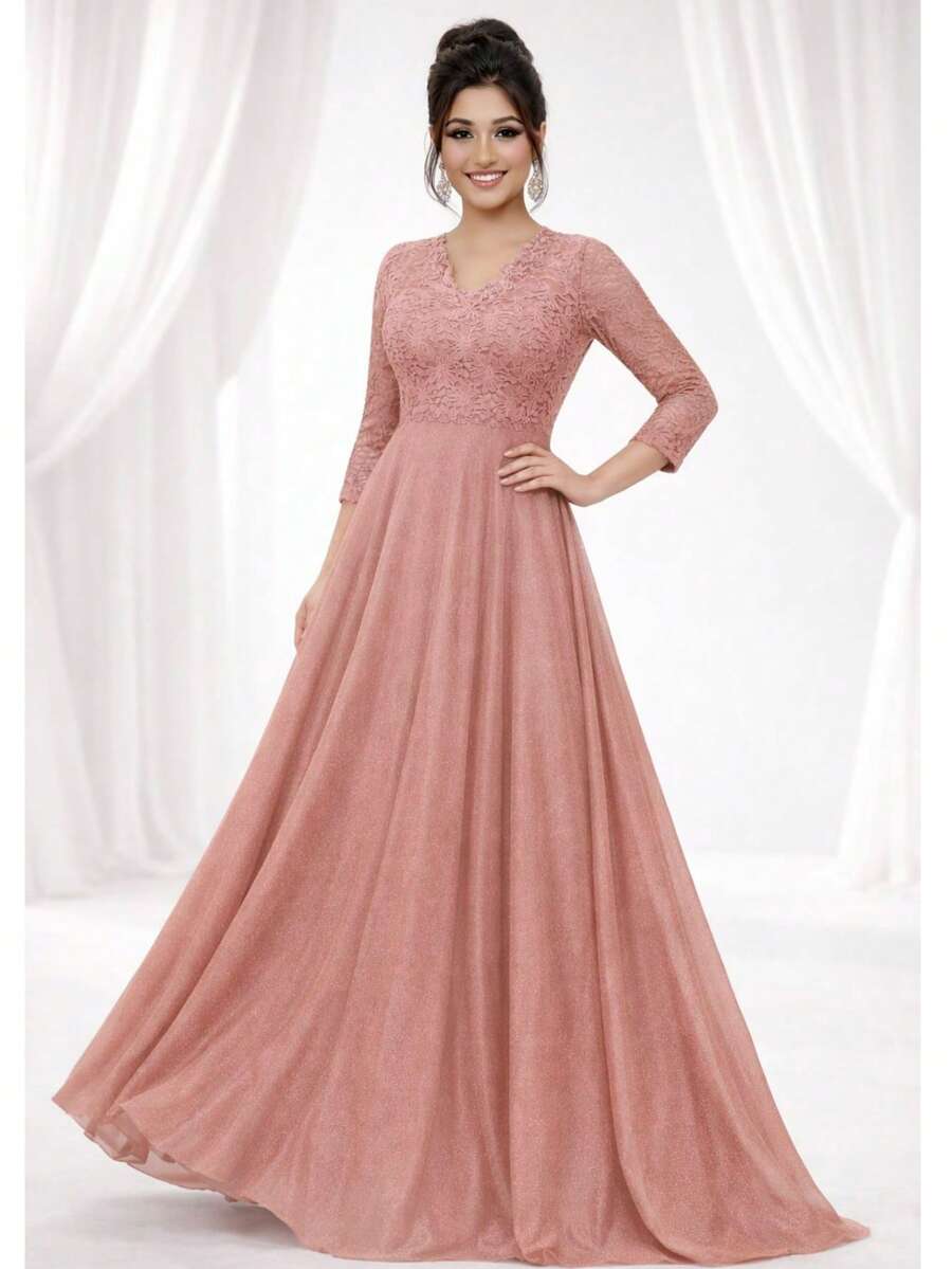 Women Dresses - 乾枯玫瑰色 - 查看 1