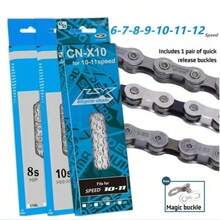 6/7/8/9/10/11/12 Speed Bicycle Chain 10V 11V 12V 116/126L Mountain Bike Full Speed Original Chain Bicycle Parts Accessories For Mountain And Road Bikes - Multicolor - View 1