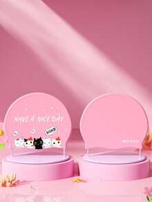 1 Small Silicone Swimming Cap With Cat Pattern Cartoon Cute Pink Waterproof And Soft Professional Ear Protection Swimming Cap Suitable For Wearing During Water Activities - Pink - View 4