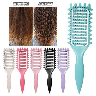 1支全新升级版卷发梳，带刷毛和特殊设计，专为卷发设计，男女皆宜，可轻松打造卷发造型，减少拉扯和卷发分离，适用于理发店、美容院、旅行等场合，是必备的美发工具、美发产品和配件。