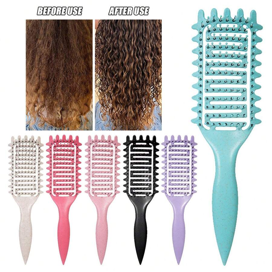 1pc New Upgraded Curling Brush With Bristles And Special Design, Curling Brush Especially For Curly Hair, Shaping And Styling Curls For Men And Women, Reducing Pulling And Curl Separation, Hairbrushes, Combs, Hair Tools, Hair Products And Accessories For Barber Salon Beauty Travel Essentials ﻿ Hair Styling Kit - Multicolor - View 1