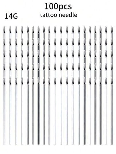 20/100pcs Tattoo Needles, Piercing Needles, Piercing Gun, Disposable Lip/Tongue/Cartilage Studs, Piercing Tools, Professional Cannula Needles, Piercing Instruments, Tattoo Supplies.