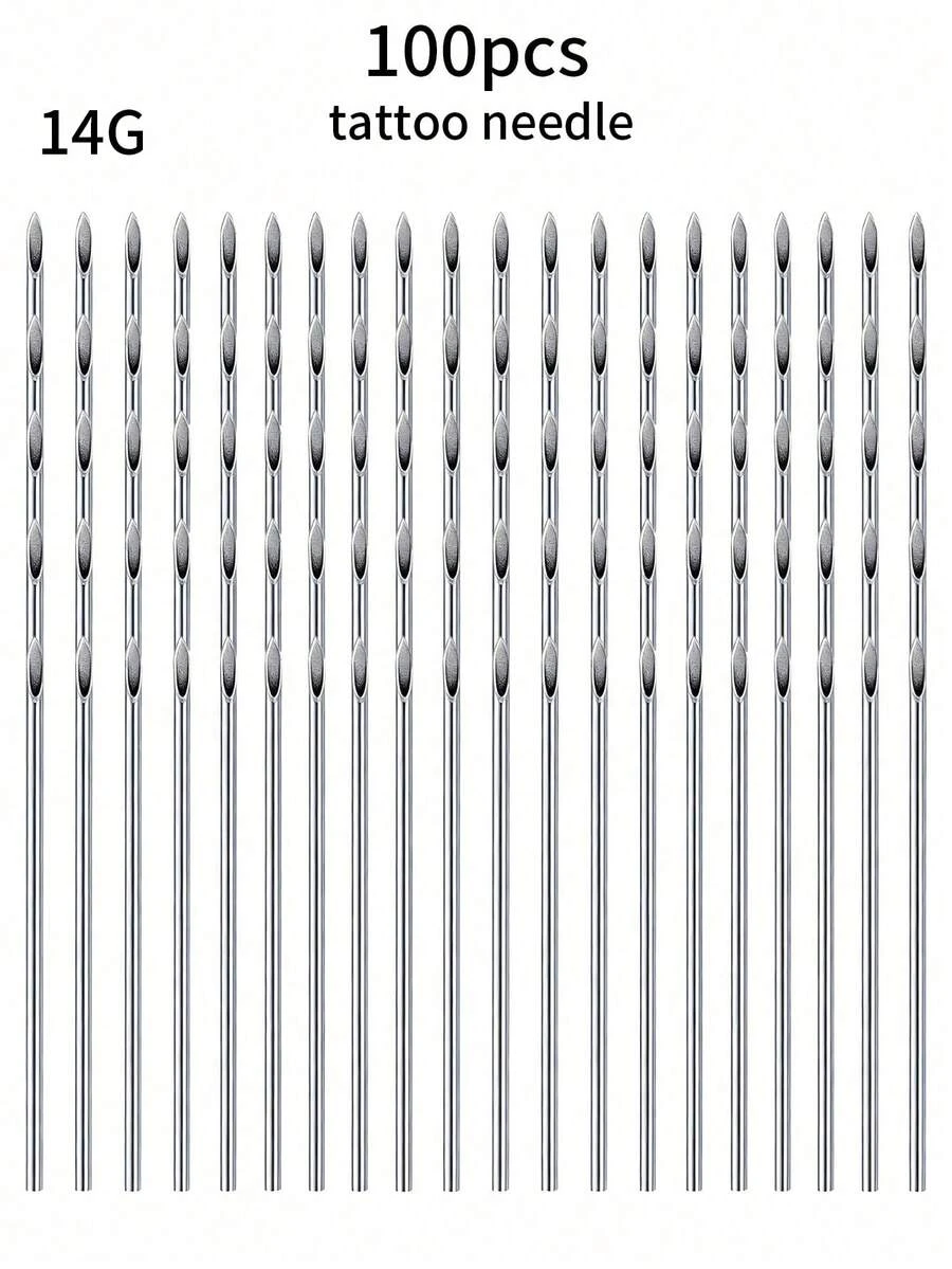 20/100pcs Tattoo Needles, Piercing Needles, Piercing Gun, Disposable Lip/Tongue/Cartilage Studs, Piercing Tools, Professional Cannula Needles, Piercing Instruments, Tattoo Supplies. - Multicolor - View 1