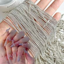 1m DIY Nail Art Ultra-Thin 1.5mm Silver-Copper Bead Chain, Holiday Gift Nail Art Supplies Nail Jewelry Nail Gems - Multicolor - View 8