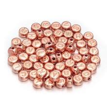 100颗高品质CCB电镀银色混合字母隔珠，扁平圆形散珠，适合DIY珠宝制作、手工手链项链等。 - 扁圓形 - 查看 10