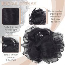 Búi tóc giả dạng lưới dành cho nữ, có kẹp càng cua và dây buộc tóc, tạo kiểu tóc búi giả bồng bềnh, đầy đặn cho tóc mỏng/dày, dễ dàng tạo kiểu phía sau đầu. - Nhiều màu - Xem 7