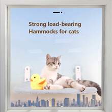 Grey Foldable Cat Window Hammock With Strong Suction Cup Mount, Easy-Install Space-Saving Design | Perfect Gift For Cat Lovers & New Pet Owners - Grey - View 5