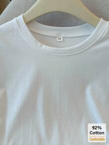 New Spring/Summer White Cropped Short Sleeve T-Shirt, Drawstring Design, Flattering, Stylish Women Top Casual - White - View 4