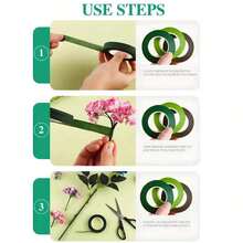1 Roll Floral Stem Wrap Tape Green Floral Tape Diy Wedding Bouquet Stem Wrapping Packaging Material,Flower Shop Valentine's Day Mother's Day Father's Day Bouquet Wrapping Material,Adhesive Bouquet Tape For Bouquet Wrapping And Floral Arrangement Decoration, Wedding Supplies,Flower Ta - Green - View 3