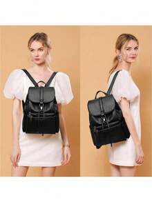 Women Fashion Backpacks - Black - View 3