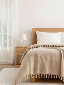 MADE IN TURKEY Narzuta na łóżko typu king-size – 100% bawełny – 200x220 cm – oddychająca i narzuta - Beżowy - Zobacz 9