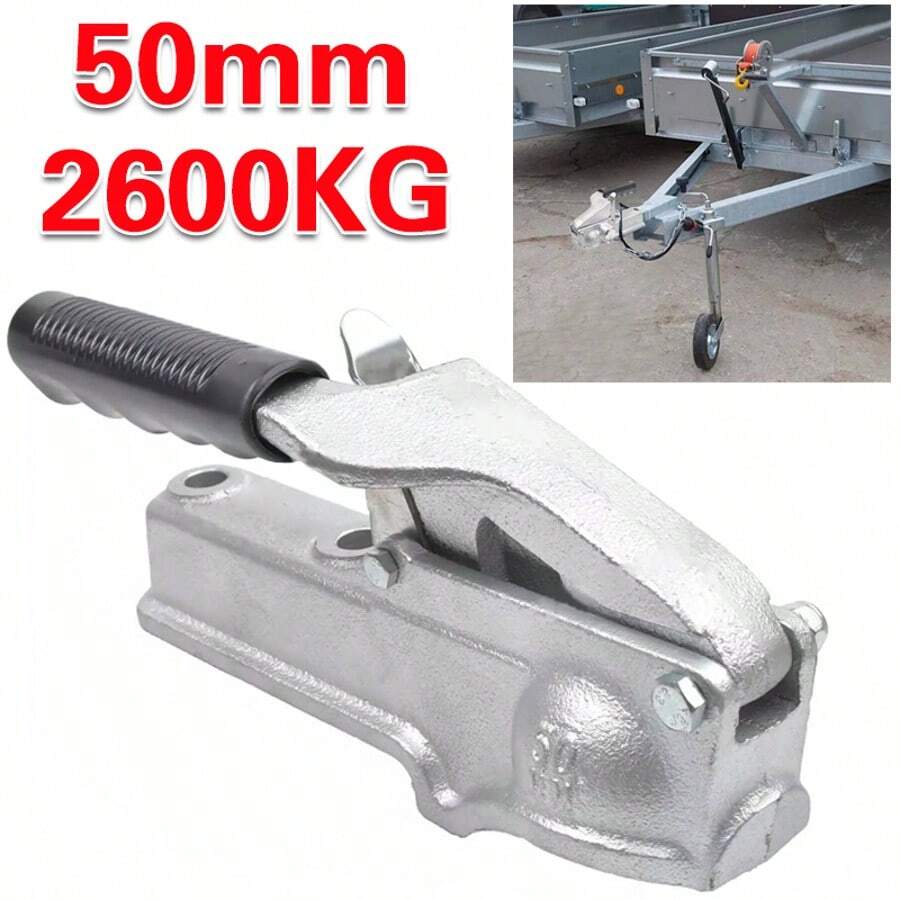 Heavy-Duty 2600kg Trailer Hitch Cast Coupling Tow Ball Coupler RV Camper 50mm P - A - View 1