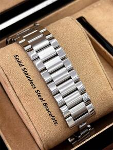 Pablo Raez 1件装 原装男士黑色经典腕表 魅力酷炫不锈钢奢华男士腕表 50米防水 AAA级夜光简约珠宝日历时钟 男士重型钢表链 不易褪色银色珠宝 知名品牌 全新休闲时尚 - 均碼 - 查看 6