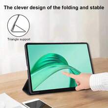 平板电脑保护套，磨砂质感，智能休眠/唤醒，三折保护套，防摔，兼容荣耀Pad X9a/X9 Pro 11.5英寸、Tab M11、MatePad 11.5英寸 S、MatePad SE 11英寸、Pad2 11英寸、Pad SE 11英寸、Tab等。 - 黑色 - 查看 5