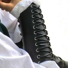 1pc Punk Style Leather Wax Rope Arm Guard Cosplay Bandage Arm Bracer Archery Arm Protection - Black - View 6