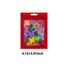 100-Pack Holographic Resealable Bag Zipper Food Storage Aluminium Foil Mylar Smell Bag Plastic Flat Packaging Pouch For Party Favor Food Candy Jewelry Lip Gloss Available In Multiple Sizes And Colors - 紅色 - 查看 10