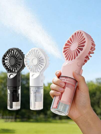 مبرد هواء محمول صغير بمنفذ USB - مروحة مرطبة يدوية قابلة للشحن 800 مللي أمبير، مروحة مكتبية وللسفر ذات وظيفتين، هدية صيفية مناسبة للجنسين
