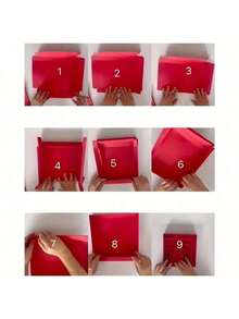 Set de 16 piezas Caja de regalo de explosión roja, Caja de regalo sorpresa, Caja de fotos, Accesorios creativos DIY para álbum de recortes, Regalo de aperitivos, Regalo de pareja, Cumpleaños, Propuesta, Día de San Valentín, Día de la Madre, Fiesta de graduación (Aperitivos no incluidos) - Rojo - Ver 4