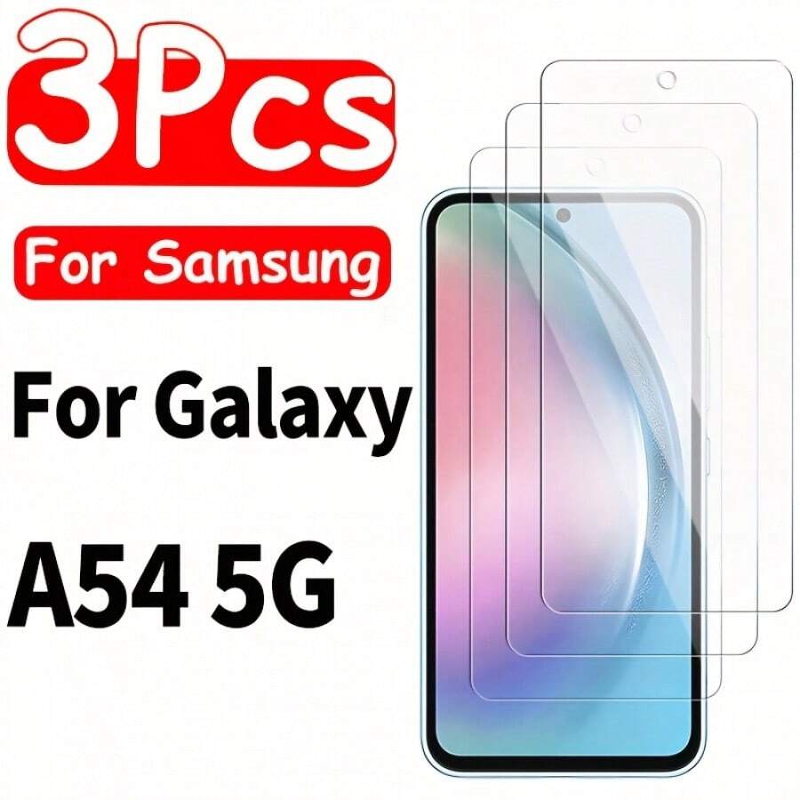 3片装钢化玻璃屏幕保护膜，兼容三星Galaxy A54 5G - Galaxy A54 5G - 查看 1
