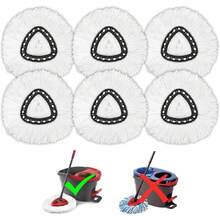 Mop Replacement Heads For O-Ceda Mop Replace Head Easy Wring Spin Mop Heads Replacements, O-Cedar Microfiber Spin Mop Refills, Spin Mop Replacement Head (White-6-Pack) - A - 查看 1