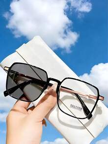 1 Pair Fashionable Ombre Ocean Eyeglasses, Suitable For Outdoor Activities, Transparent Eyewear Accessory, Valentine's Day Gift - Multicolor - View 12