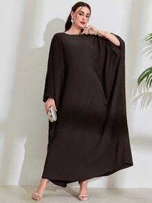 Women's Modest Hidden Adjustable Belt Oversized Abaya Muslim Dress Prayer Robes Kaftans - Coffee - View 10