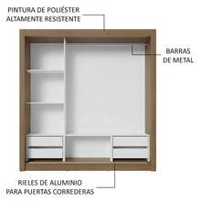 Ropero Closet Madesa 3 Puertas 1 Espejo Color Marrón y Blanco 02 - Marrón y Blanco - Ver 6