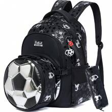 3件套球形背包，可爱女童书包带午餐盒，旅行背包，适合学前班、幼儿园、小学生，可装学习用品 - 球類書包 - 查看 16